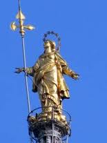 Statue of Madonnna on Milan Cathedral